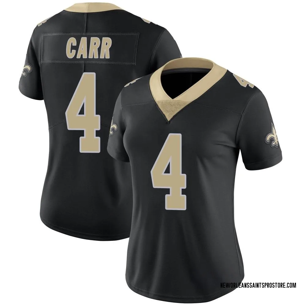 "Women's Limited Derek Carr New Orleans Saints Black Team Color Vapor Untouchable Jersey"